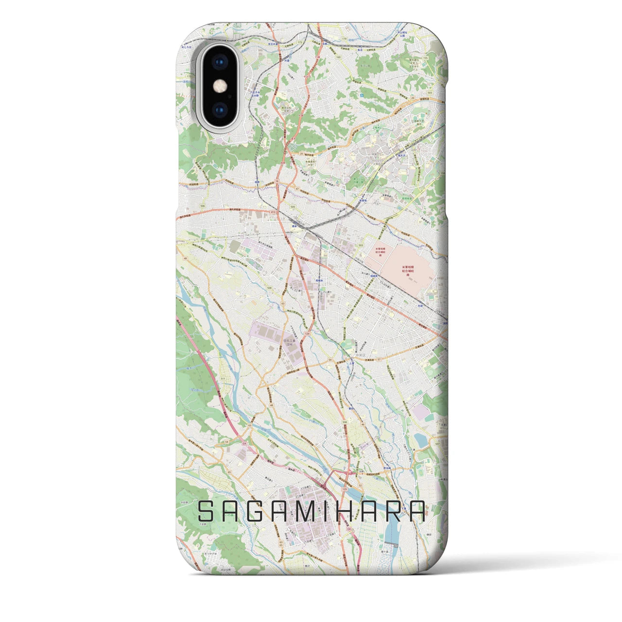 【相模原(神奈川県)】地図柄iPhoneケース(バックカバータイプ)