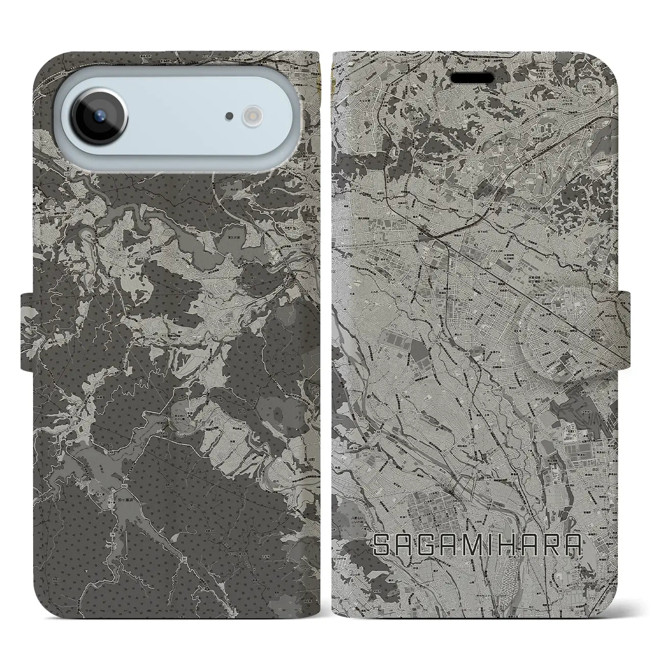 【相模原(神奈川県)】地図柄iPhoneケース(手帳タイプ)