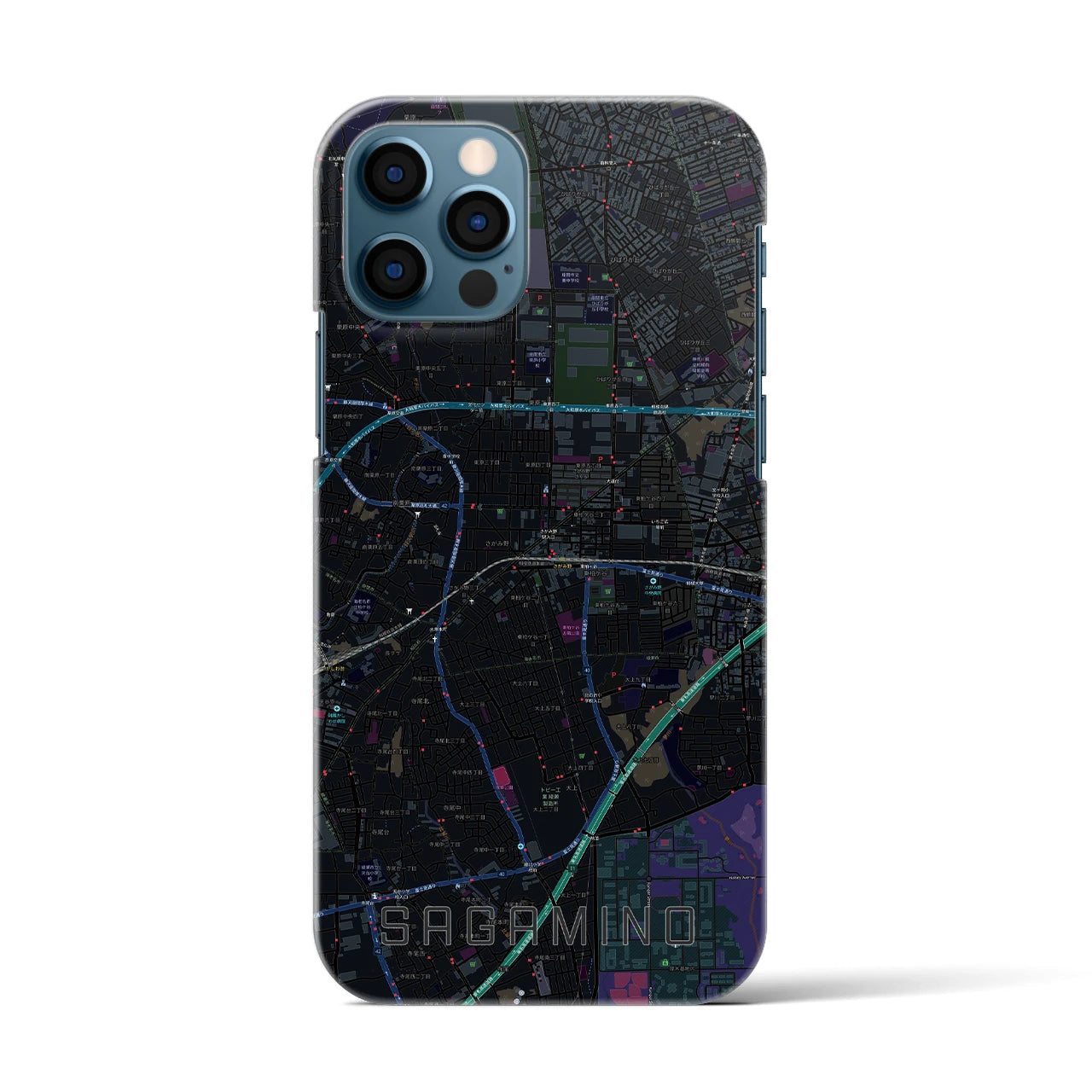 【さがみ野(神奈川県)】地図柄iPhoneケース(バックカバータイプ)