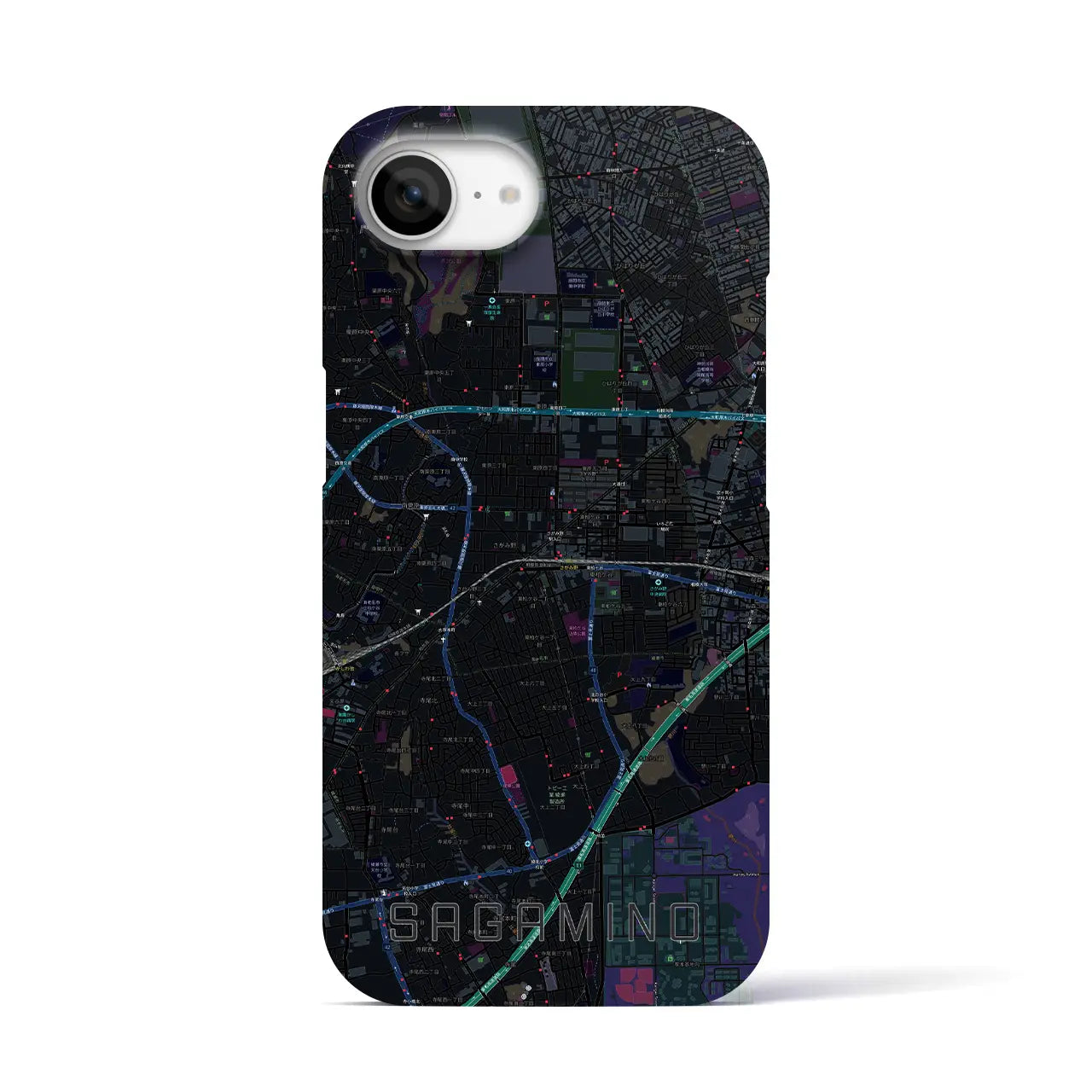 【さがみ野(神奈川県)】地図柄iPhoneケース(バックカバータイプ)