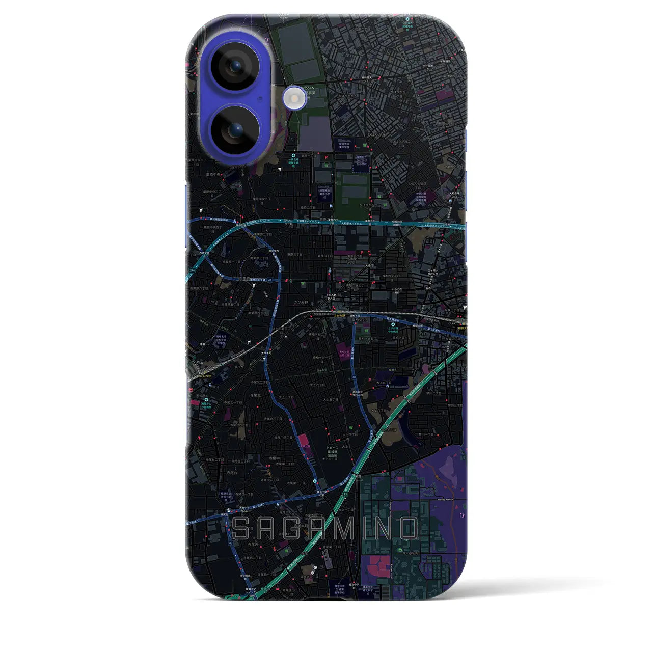 【さがみ野(神奈川県)】地図柄iPhoneケース(バックカバータイプ)