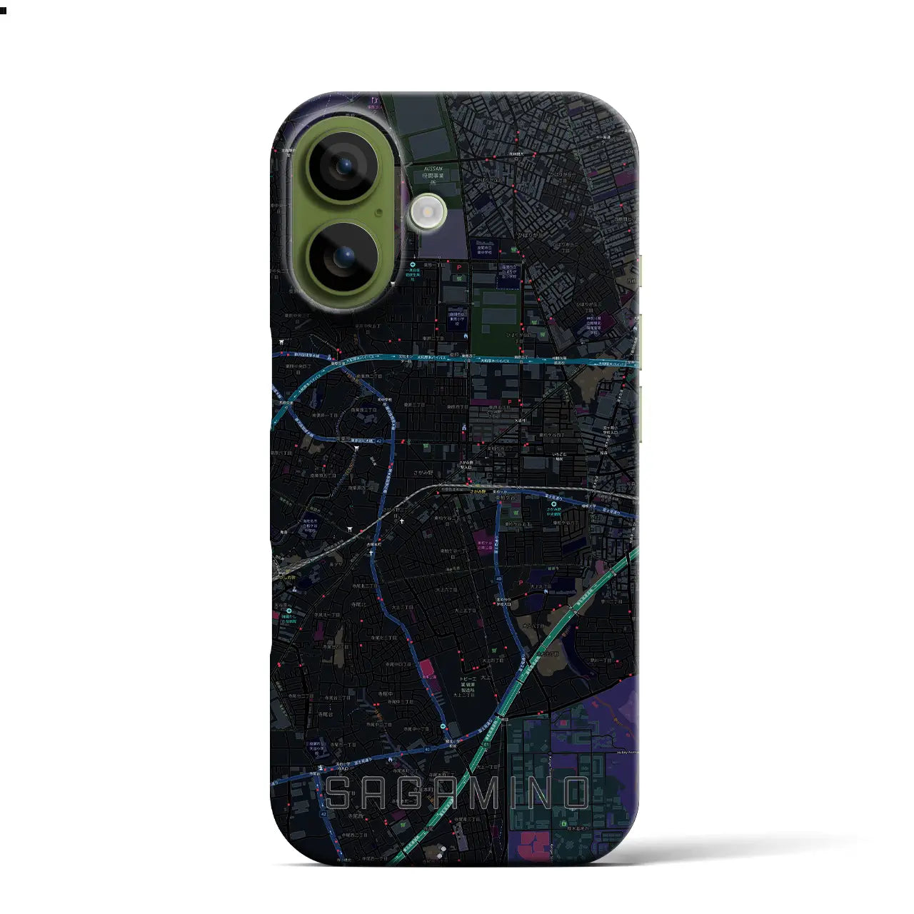 【さがみ野(神奈川県)】地図柄iPhoneケース(バックカバータイプ)