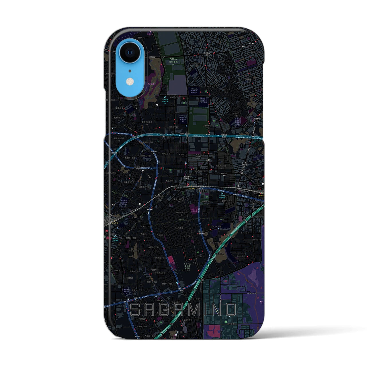 【さがみ野(神奈川県)】地図柄iPhoneケース(バックカバータイプ)