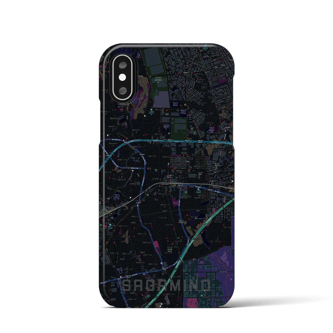 【さがみ野(神奈川県)】地図柄iPhoneケース(バックカバータイプ)