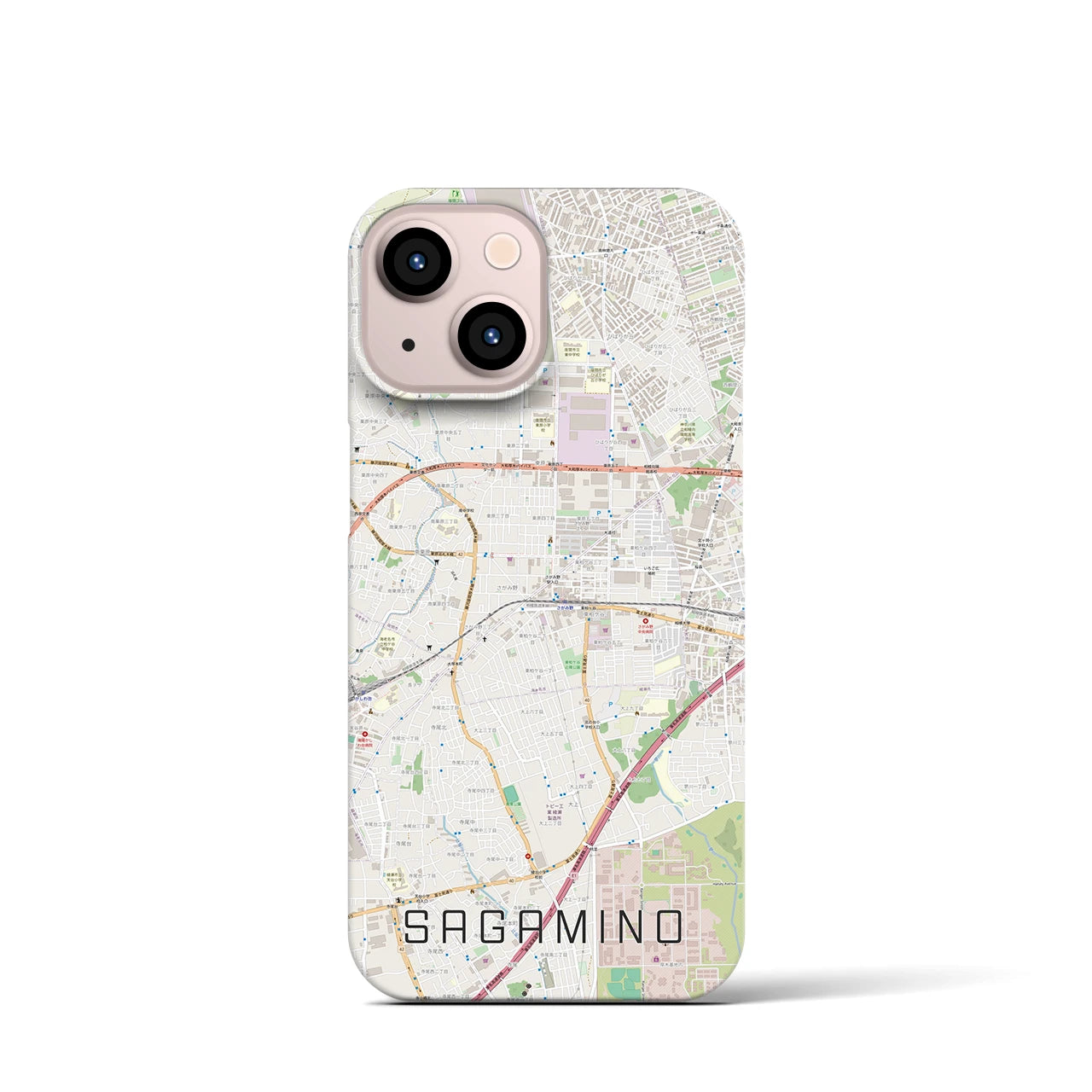 【さがみ野(神奈川県)】地図柄iPhoneケース(バックカバータイプ)