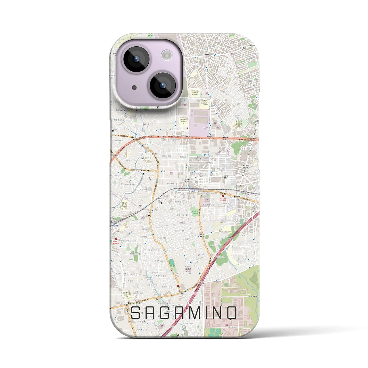 【さがみ野(神奈川県)】地図柄iPhoneケース(バックカバータイプ)