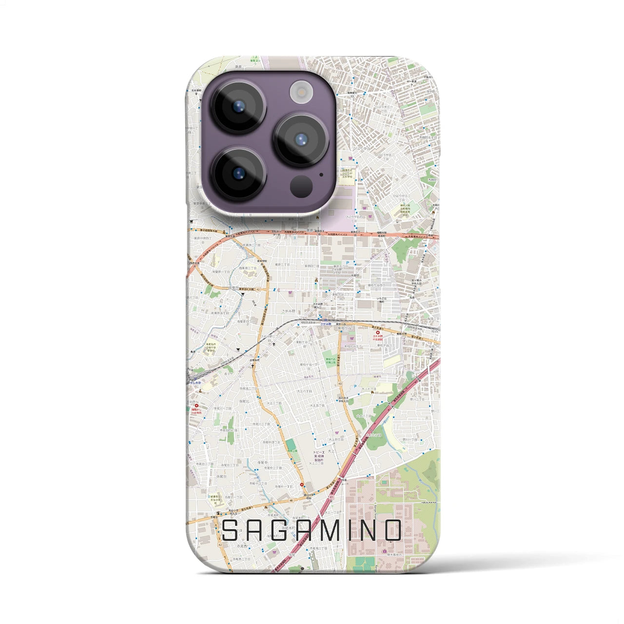 【さがみ野(神奈川県)】地図柄iPhoneケース(バックカバータイプ)