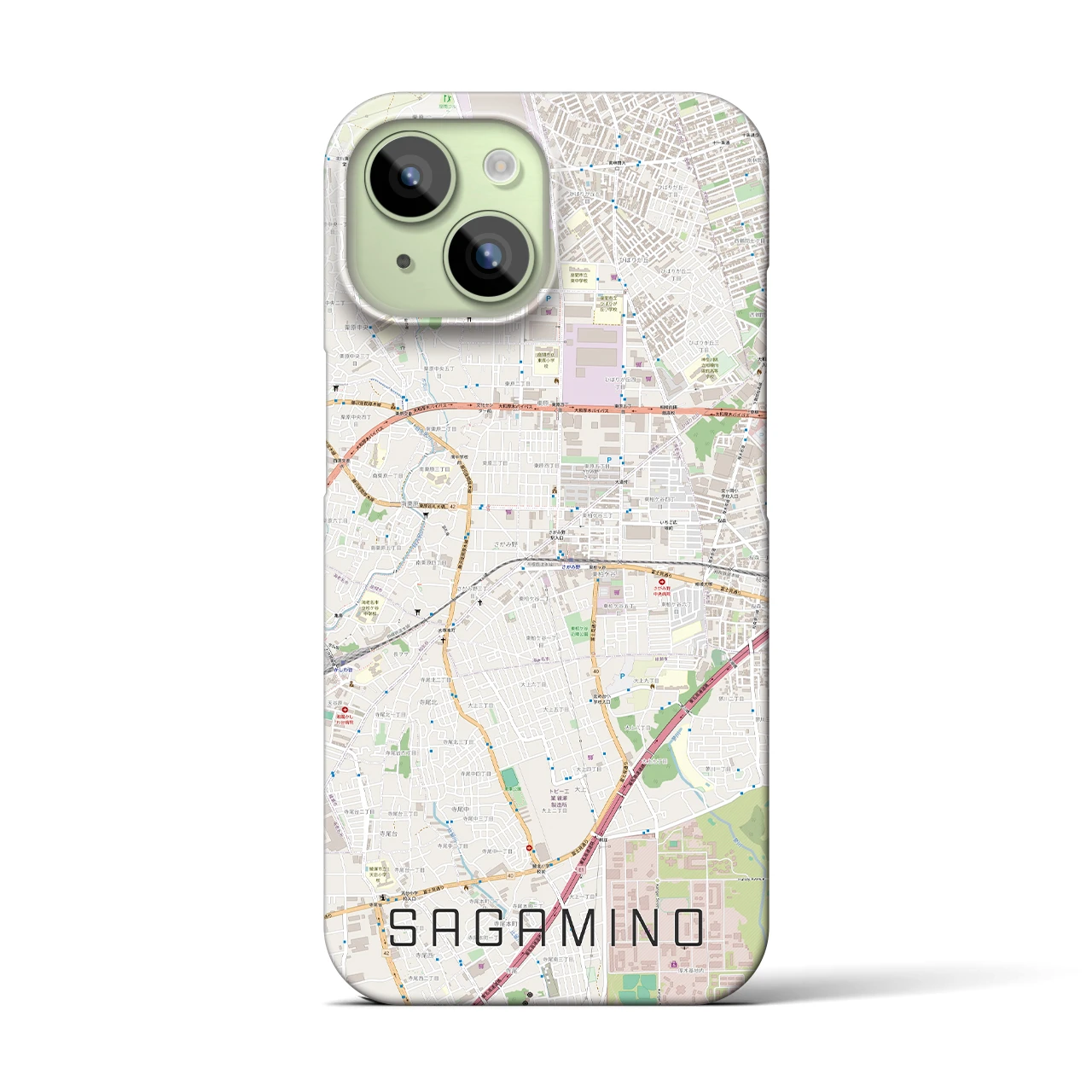 【さがみ野(神奈川県)】地図柄iPhoneケース(バックカバータイプ)
