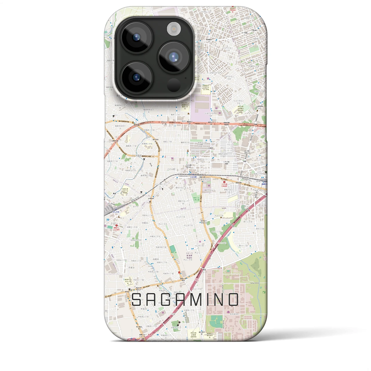 【さがみ野(神奈川県)】地図柄iPhoneケース(バックカバータイプ)