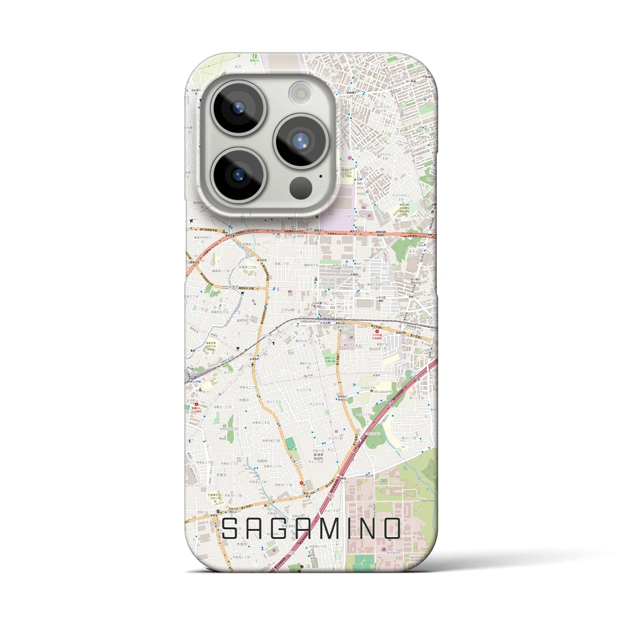 【さがみ野(神奈川県)】地図柄iPhoneケース(バックカバータイプ)