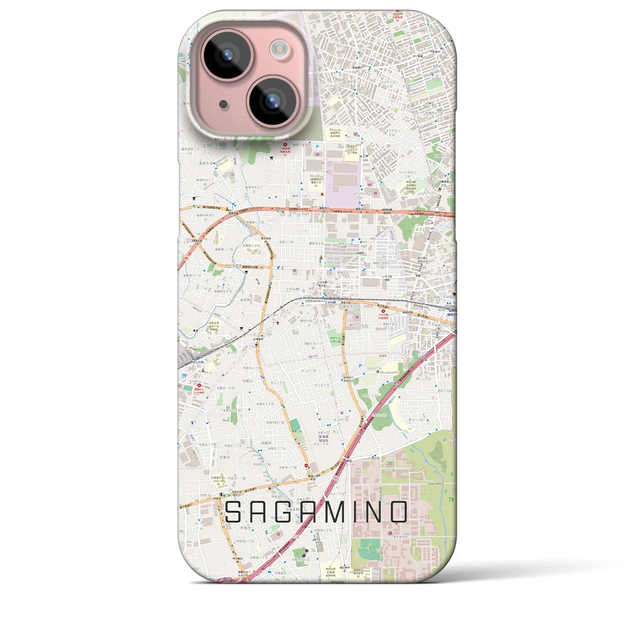 【さがみ野(神奈川県)】地図柄iPhoneケース(バックカバータイプ)