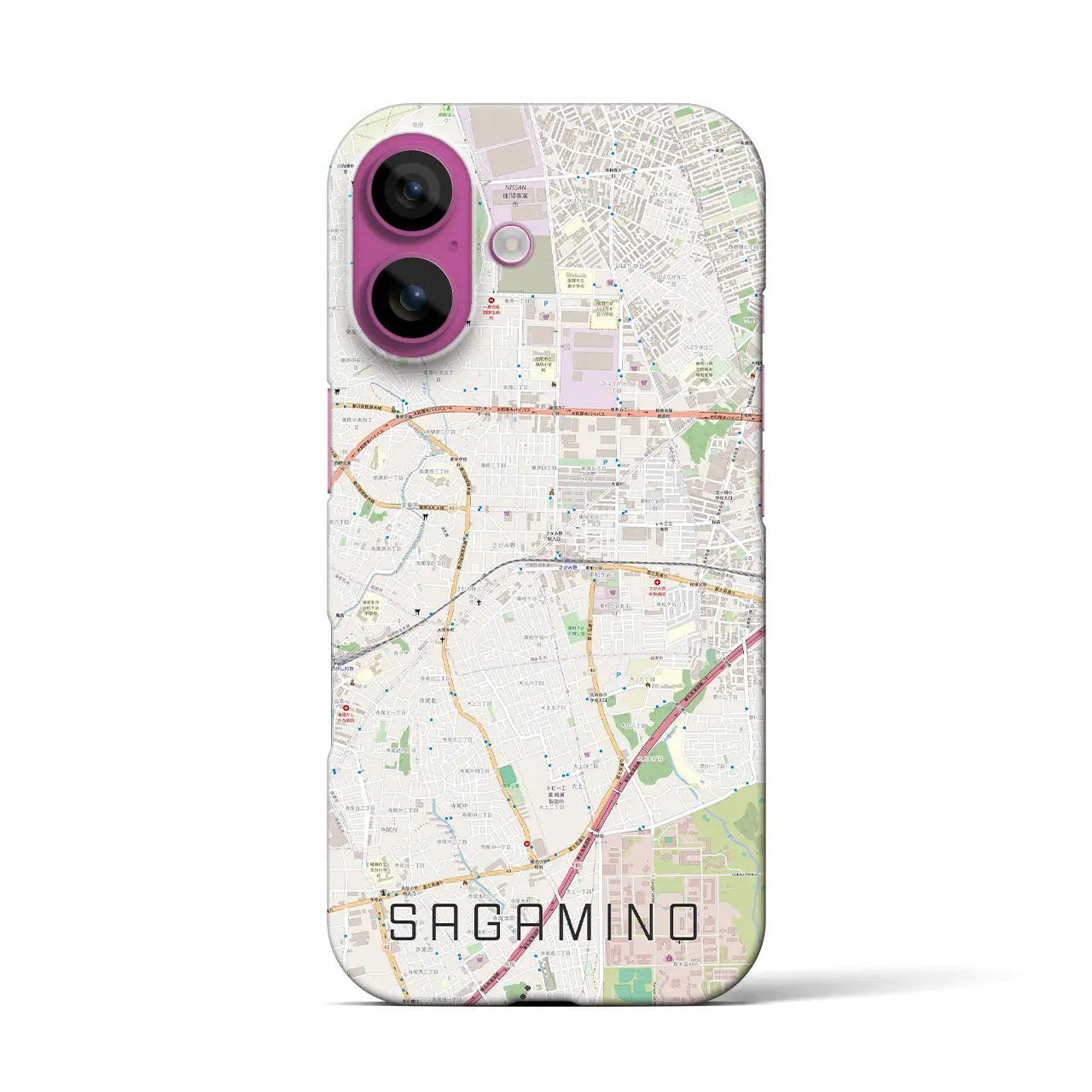【さがみ野(神奈川県)】地図柄iPhoneケース(バックカバータイプ)