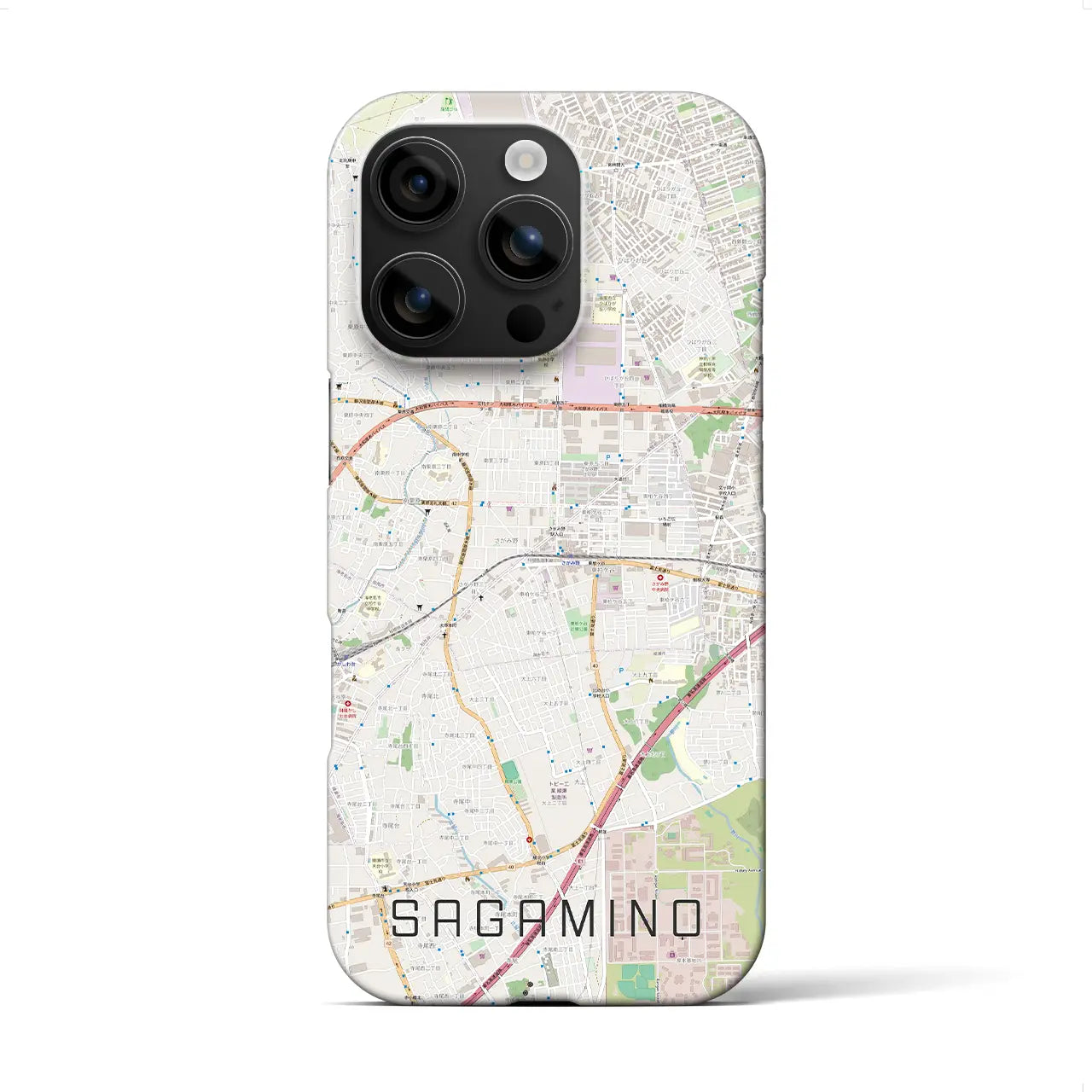 【さがみ野(神奈川県)】地図柄iPhoneケース(バックカバータイプ)