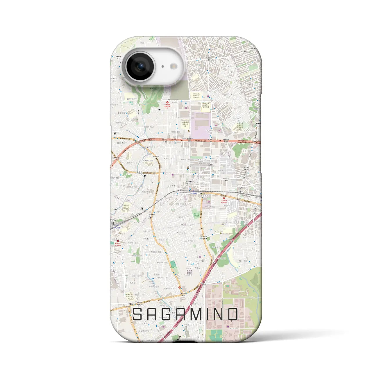 【さがみ野(神奈川県)】地図柄iPhoneケース(バックカバータイプ)