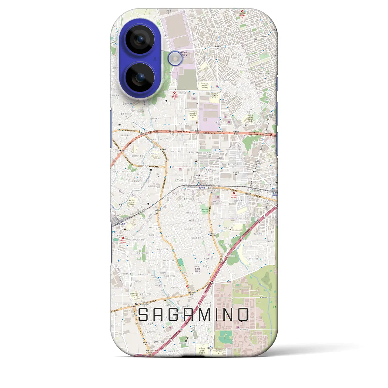 【さがみ野(神奈川県)】地図柄iPhoneケース(バックカバータイプ)ナチュラル・iPhone 16 Pro Max 用