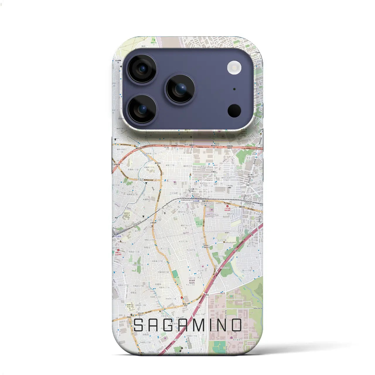 【さがみ野(神奈川県)】地図柄iPhoneケース(バックカバータイプ)