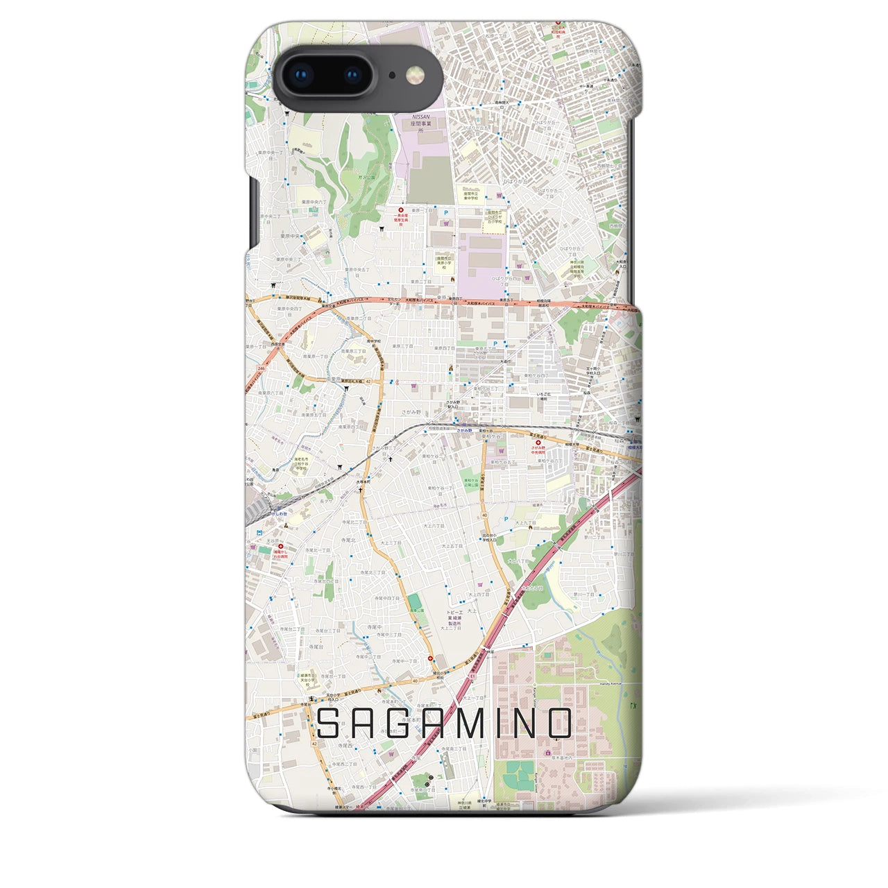 【さがみ野(神奈川県)】地図柄iPhoneケース(バックカバータイプ)