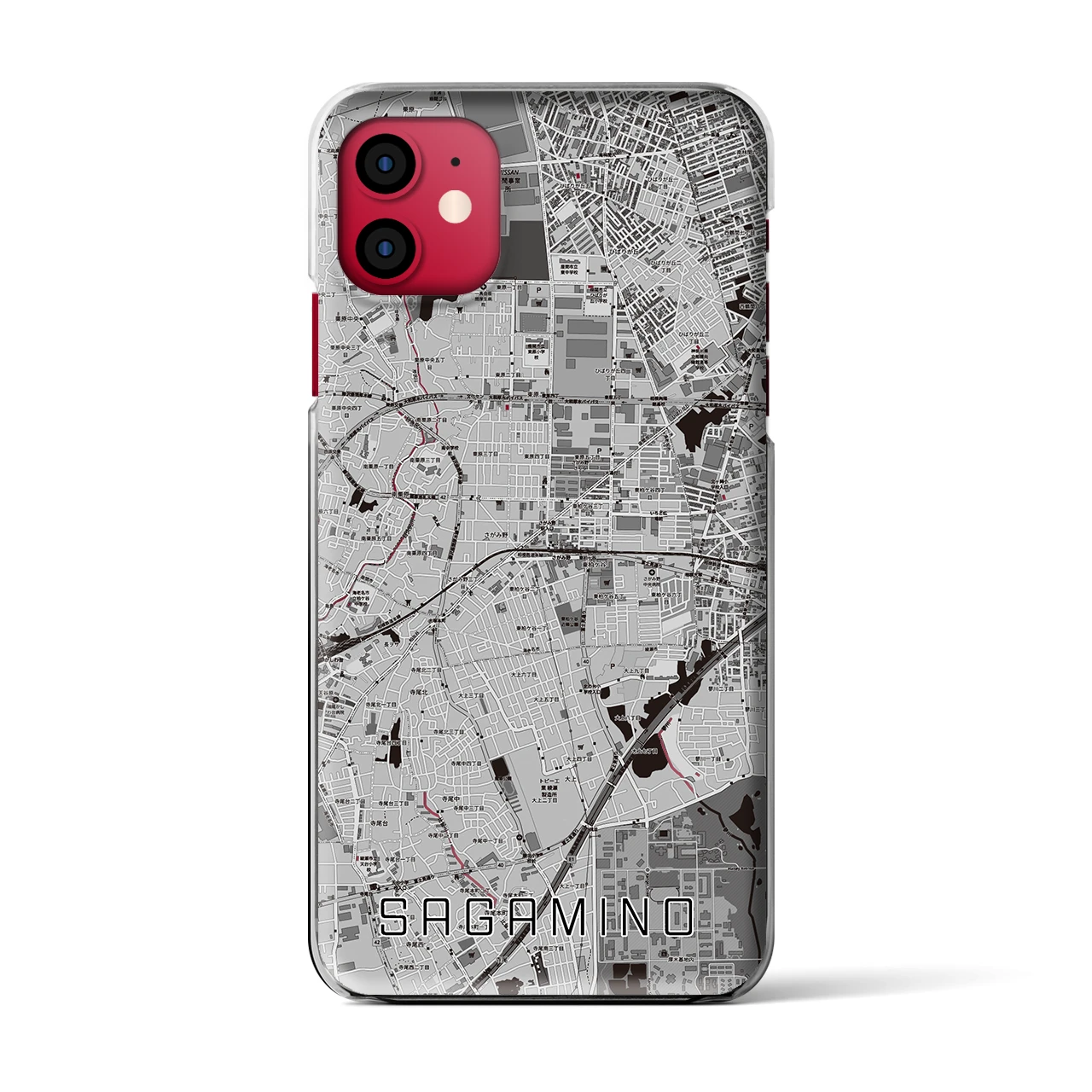 【さがみ野(神奈川県)】地図柄iPhoneケース(クリアタイプ)