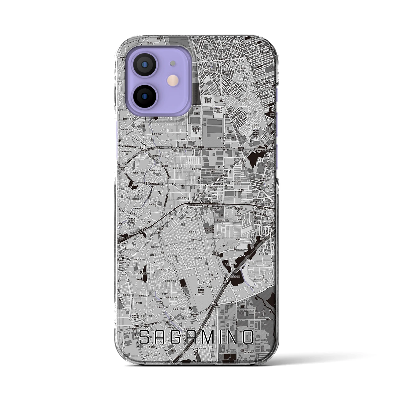 【さがみ野(神奈川県)】地図柄iPhoneケース(クリアタイプ)