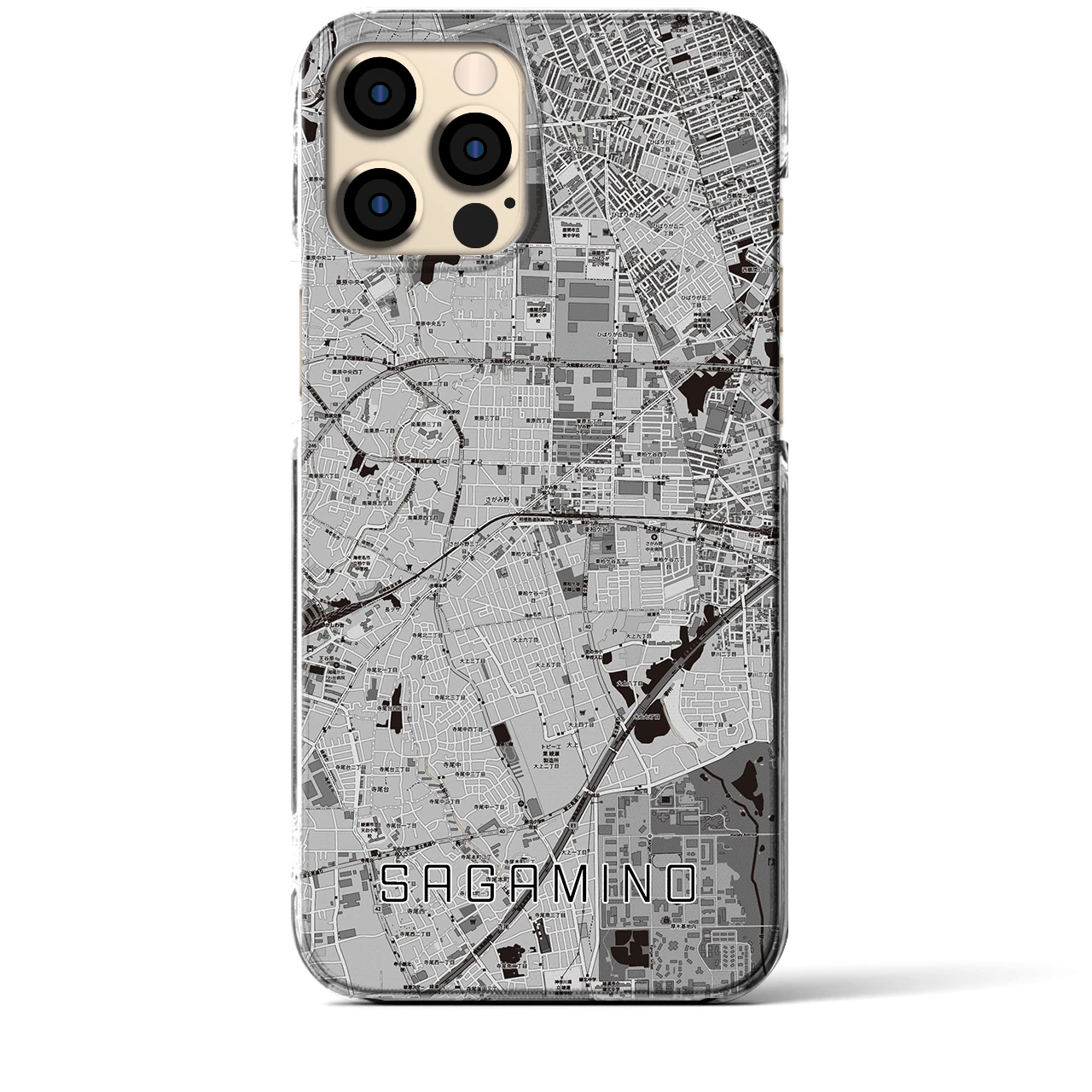 【さがみ野(神奈川県)】地図柄iPhoneケース(クリアタイプ)