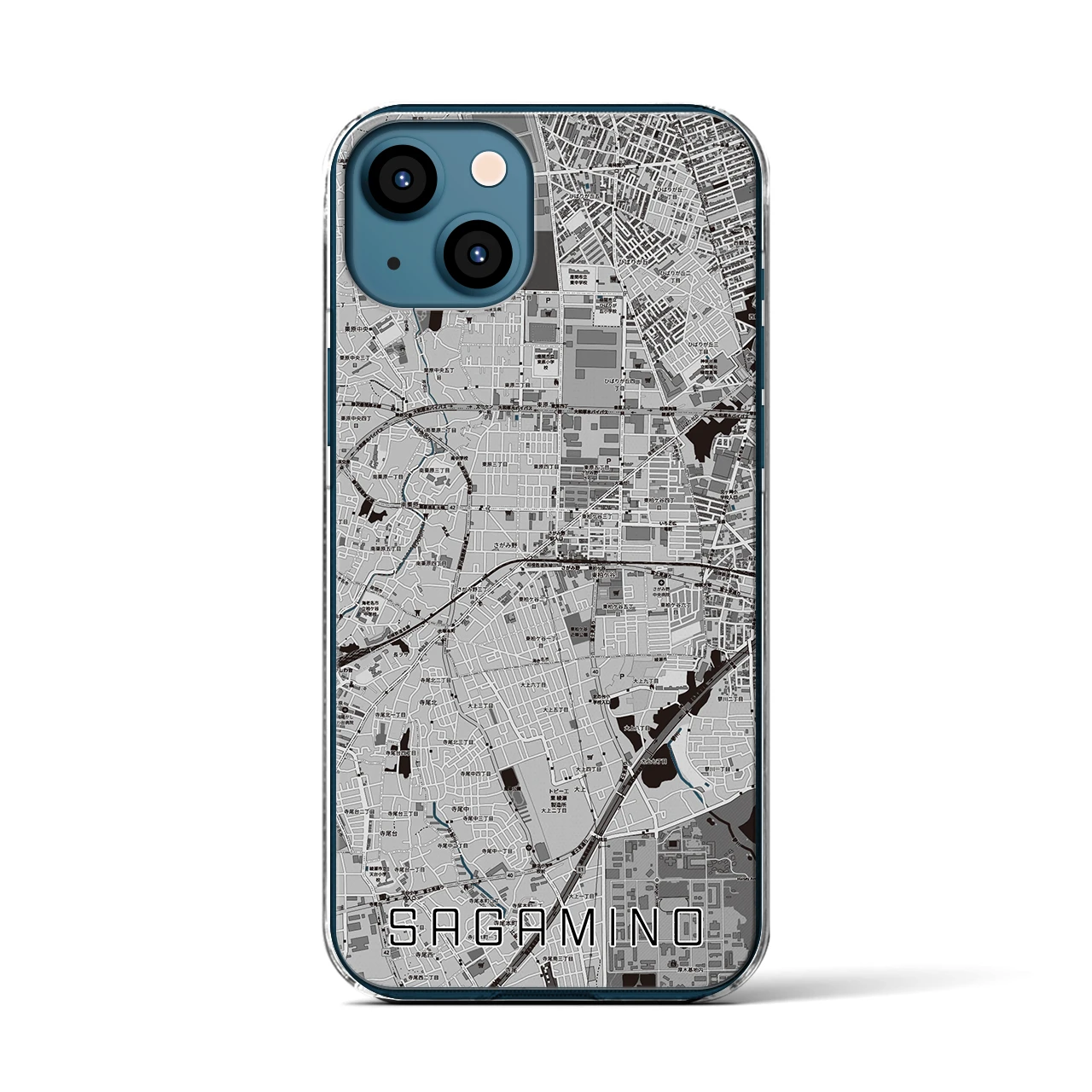 【さがみ野(神奈川県)】地図柄iPhoneケース(クリアタイプ)