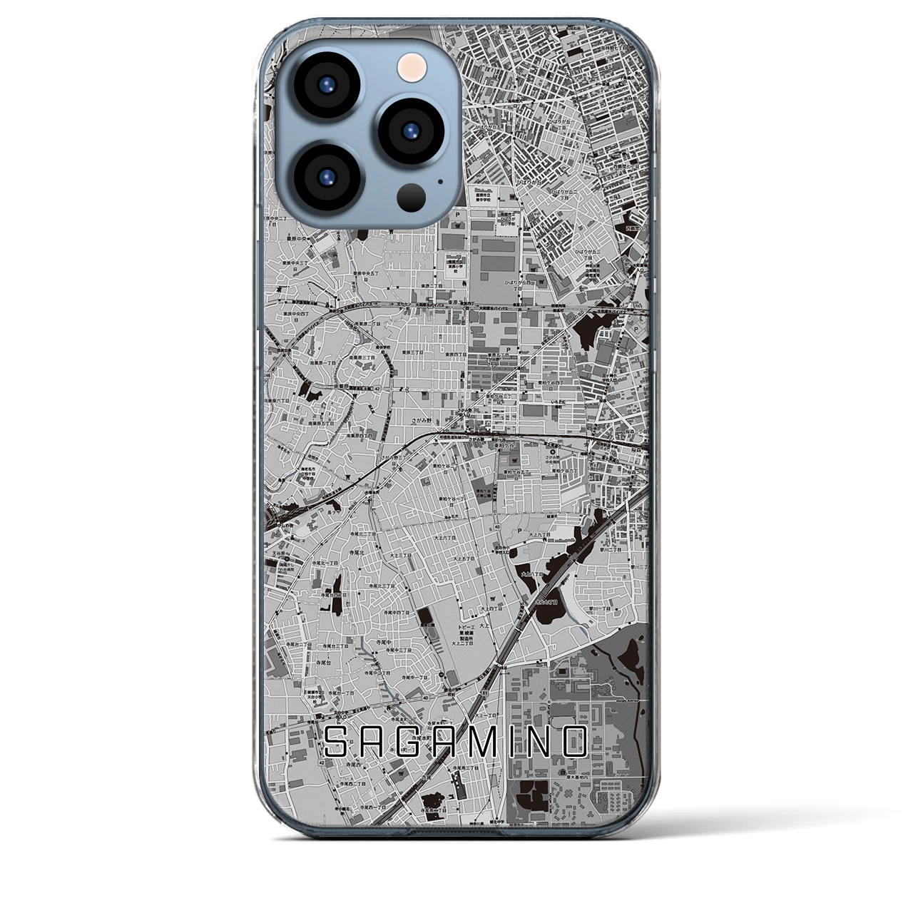 【さがみ野(神奈川県)】地図柄iPhoneケース(クリアタイプ)