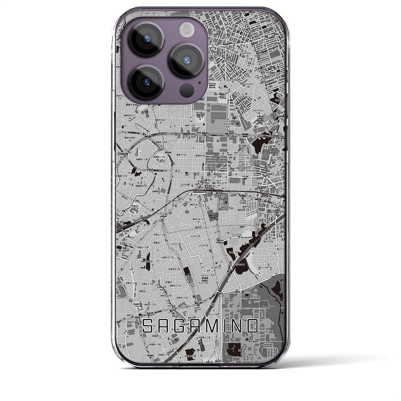 【さがみ野(神奈川県)】地図柄iPhoneケース(クリアタイプ)