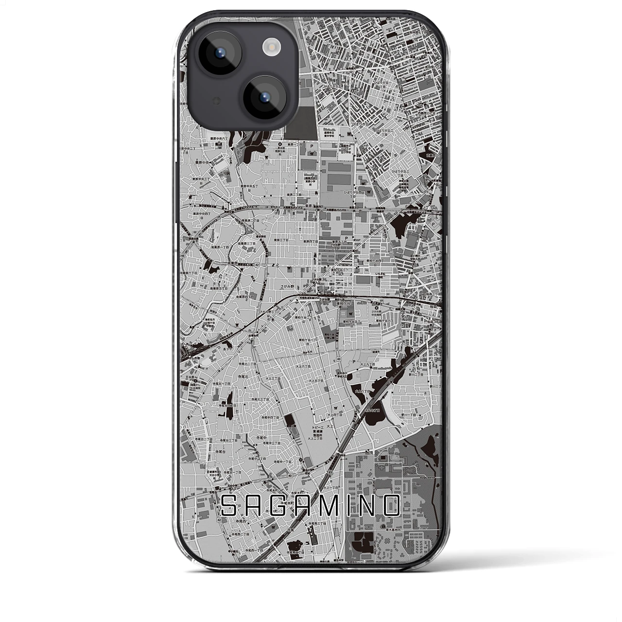 【さがみ野(神奈川県)】地図柄iPhoneケース(クリアタイプ)