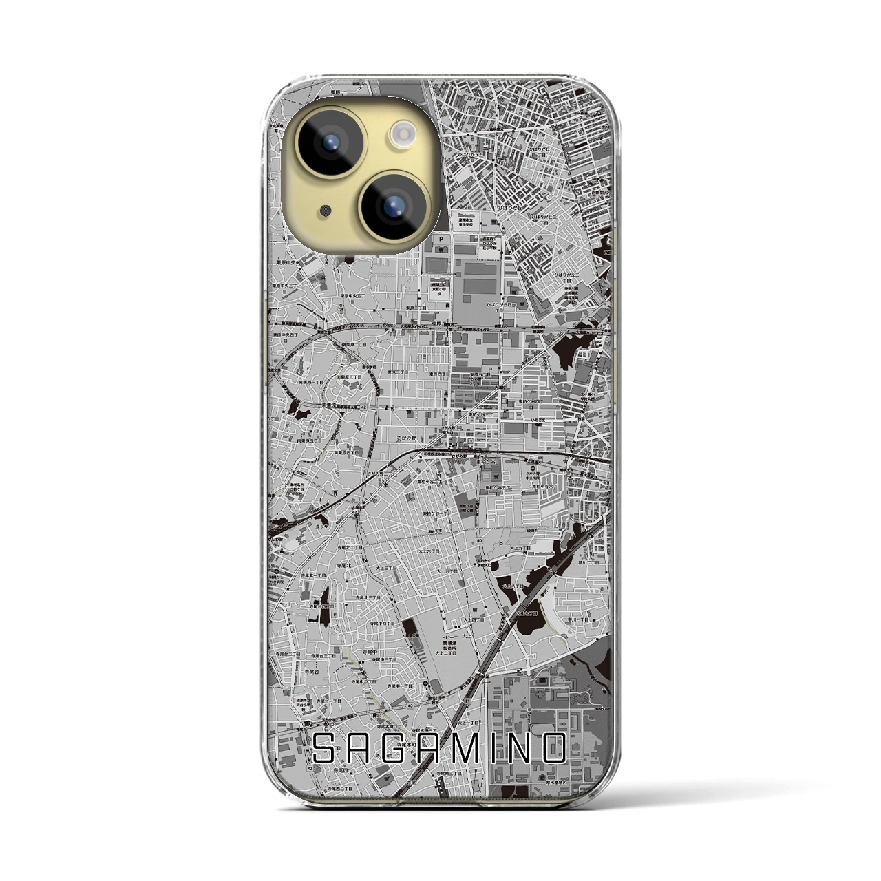 【さがみ野(神奈川県)】地図柄iPhoneケース(クリアタイプ)