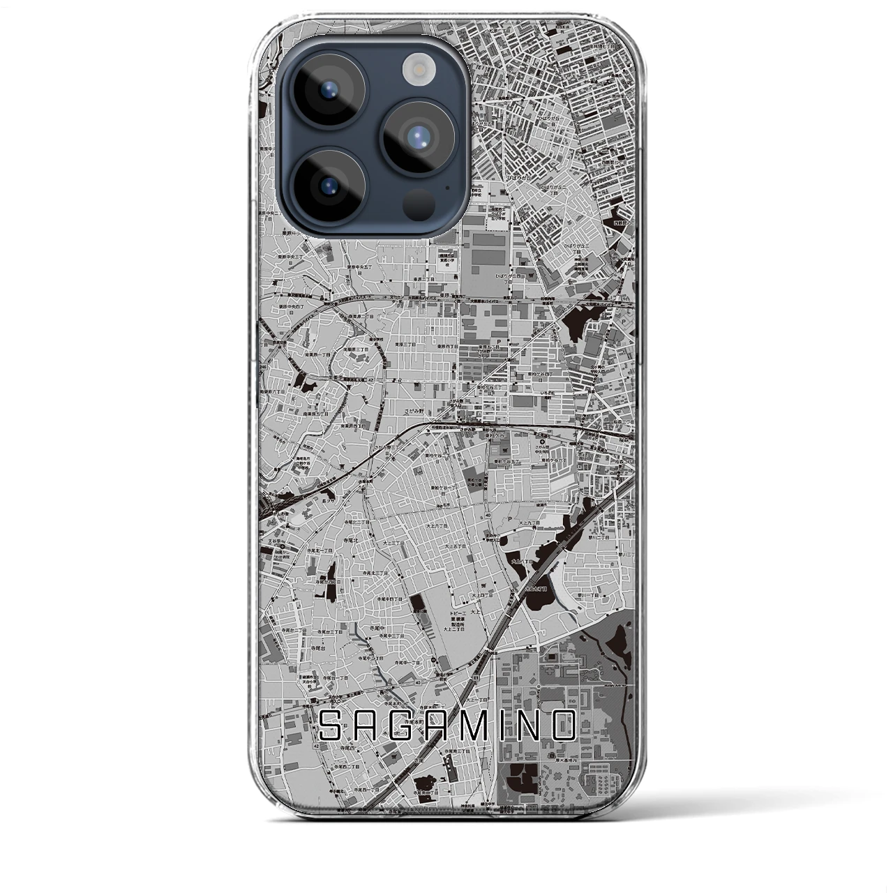 【さがみ野(神奈川県)】地図柄iPhoneケース(クリアタイプ)