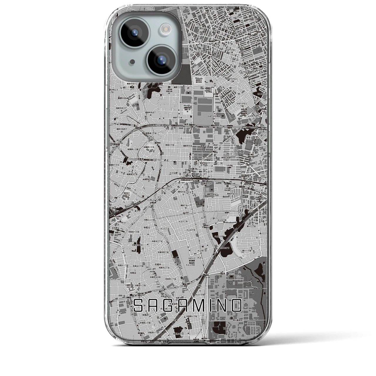 【さがみ野(神奈川県)】地図柄iPhoneケース(クリアタイプ)