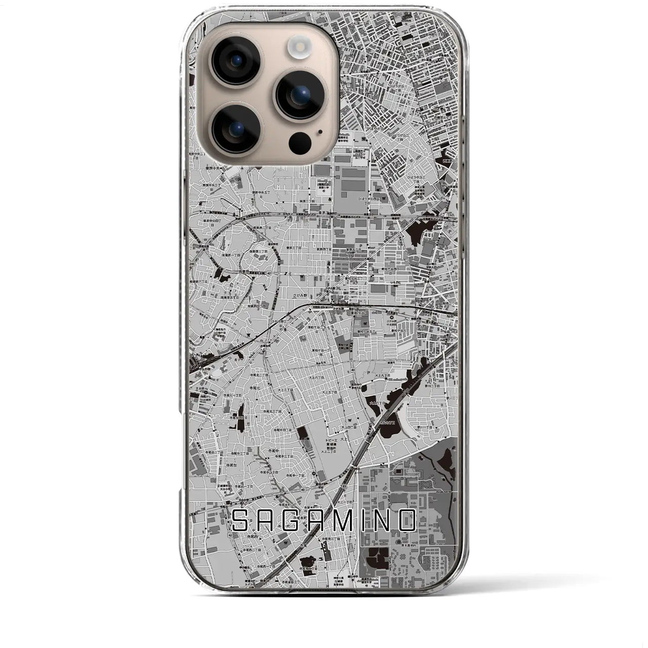 【さがみ野(神奈川県)】地図柄iPhoneケース(クリアタイプ)