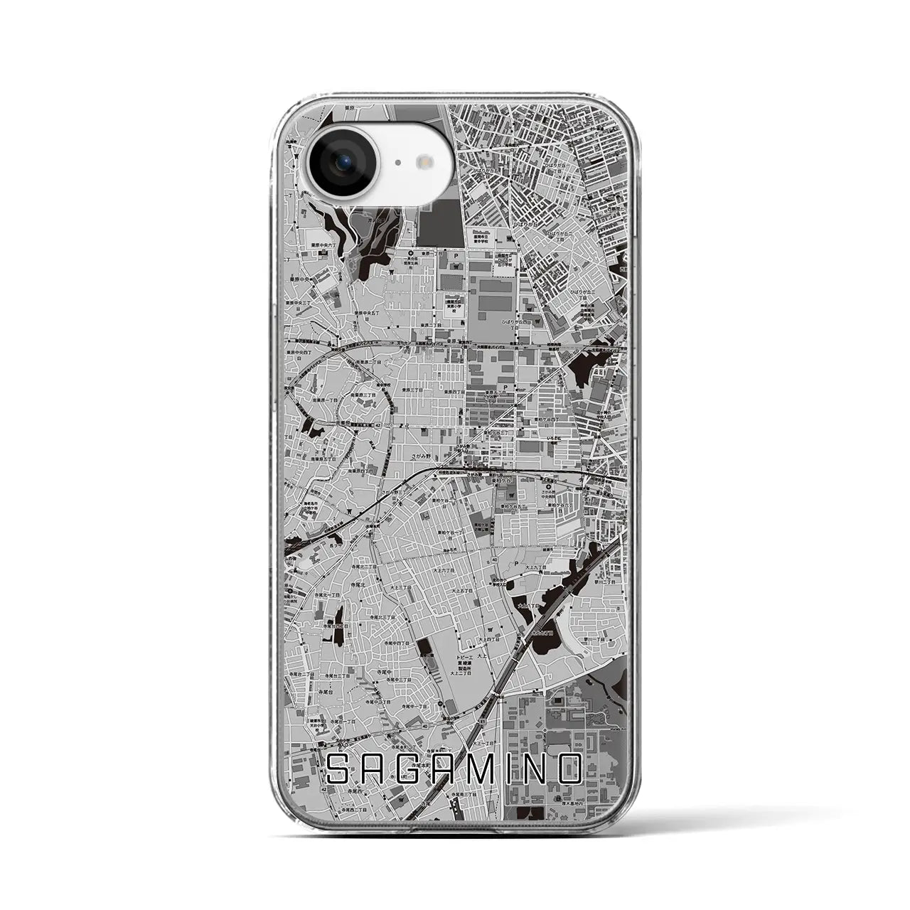 【さがみ野(神奈川県)】地図柄iPhoneケース(クリアタイプ)