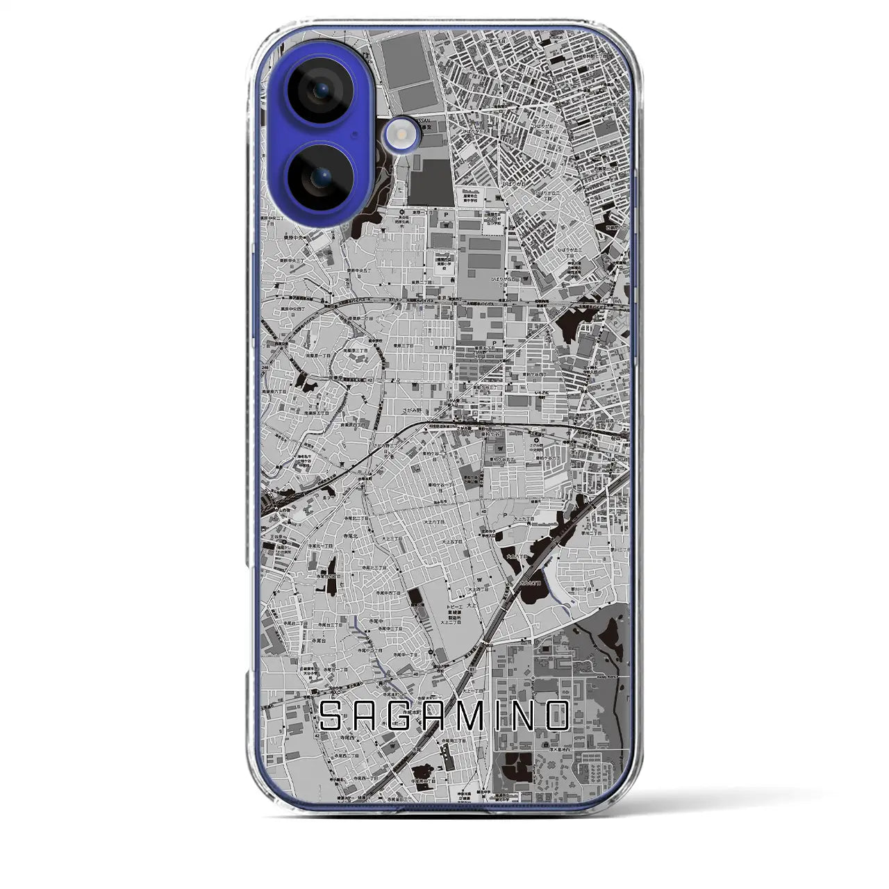 【さがみ野(神奈川県)】地図柄iPhoneケース(クリアタイプ)
