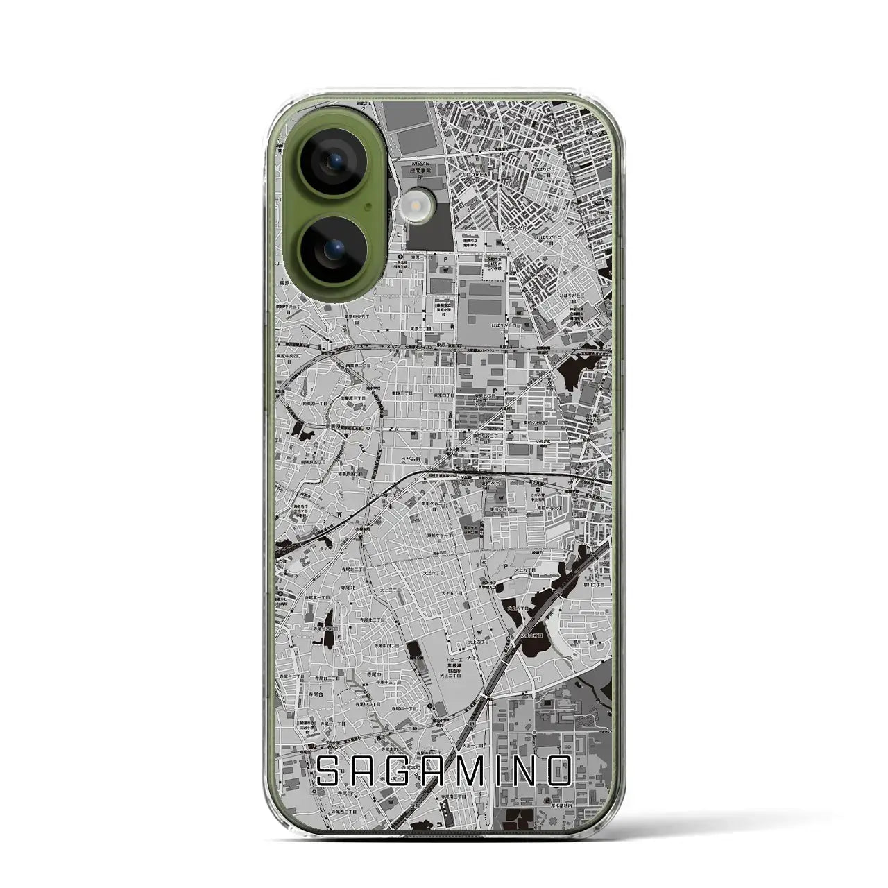 【さがみ野(神奈川県)】地図柄iPhoneケース(クリアタイプ)