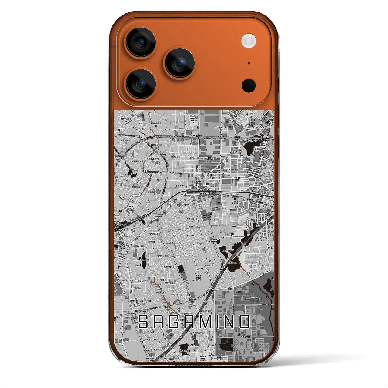 【さがみ野(神奈川県)】地図柄iPhoneケース(クリアタイプ)