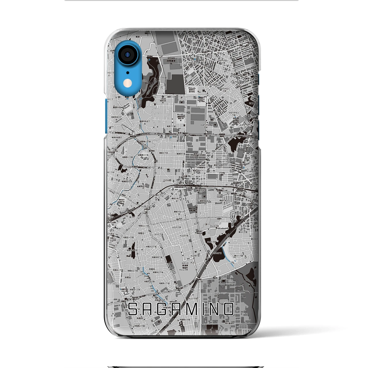 【さがみ野(神奈川県)】地図柄iPhoneケース(クリアタイプ)