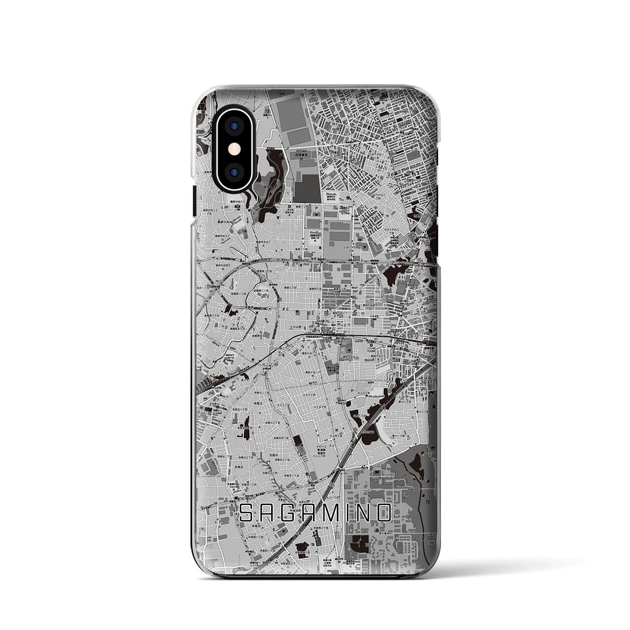 【さがみ野(神奈川県)】地図柄iPhoneケース(クリアタイプ)