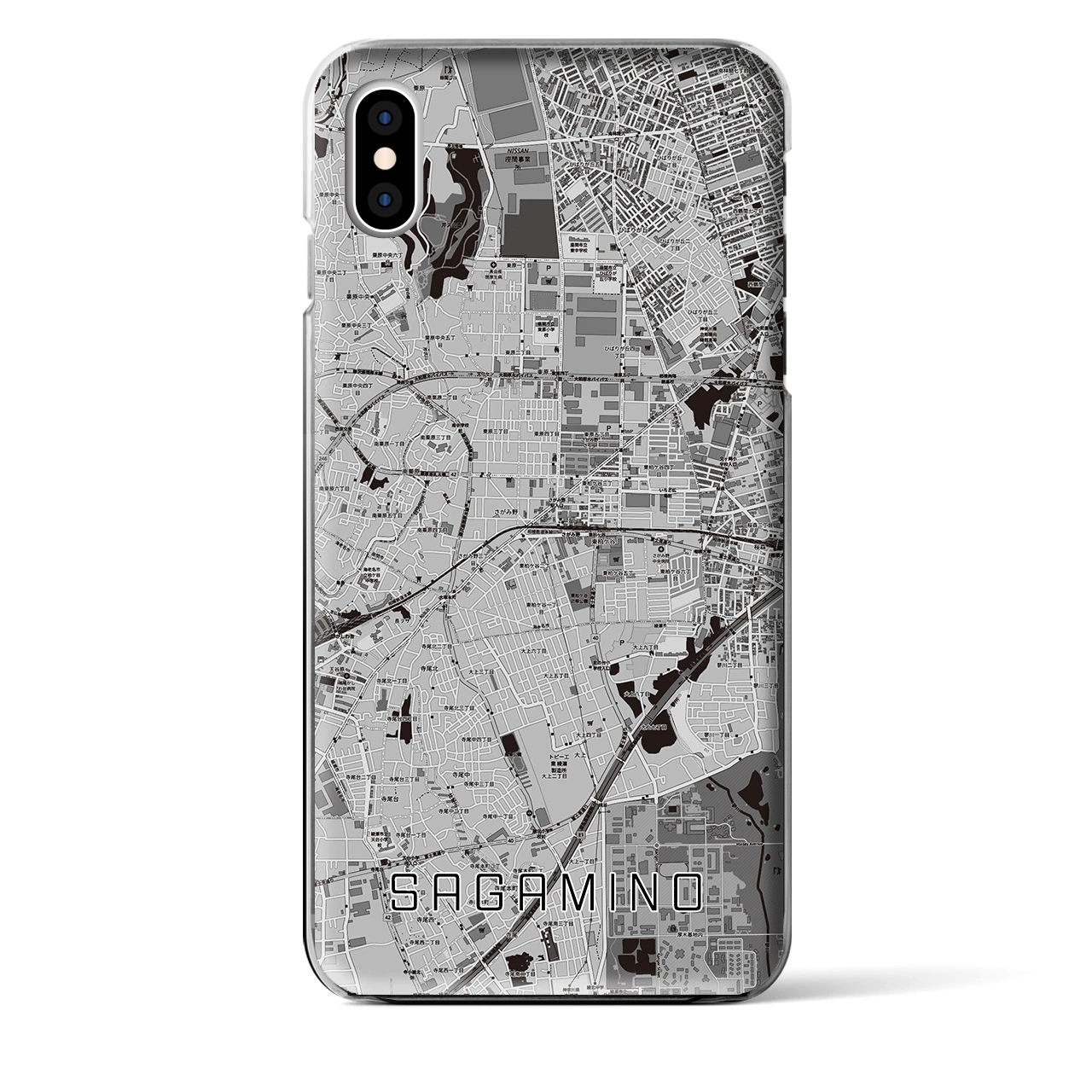 【さがみ野(神奈川県)】地図柄iPhoneケース(クリアタイプ)