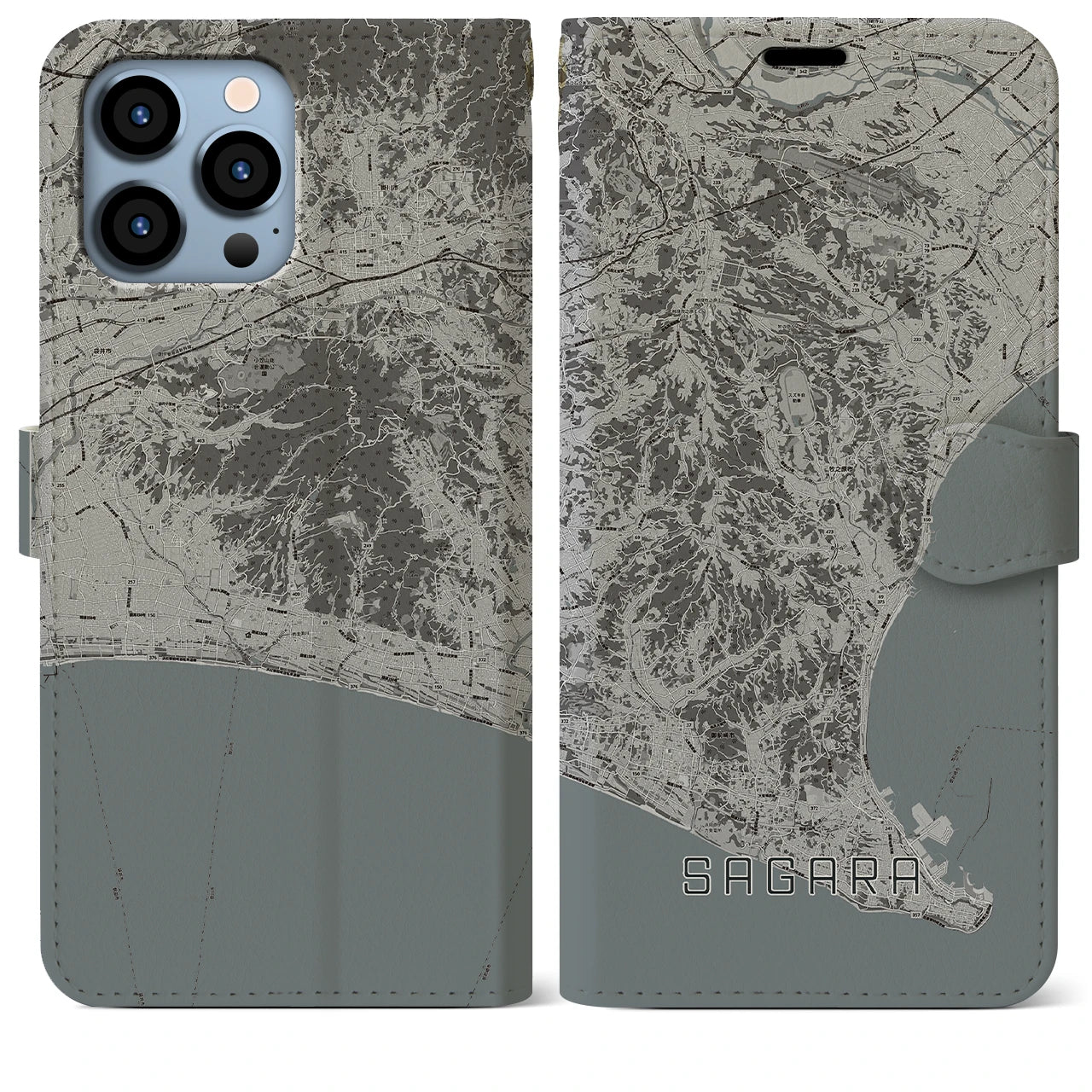 【相良(静岡県)】地図柄iPhoneケース(手帳タイプ)