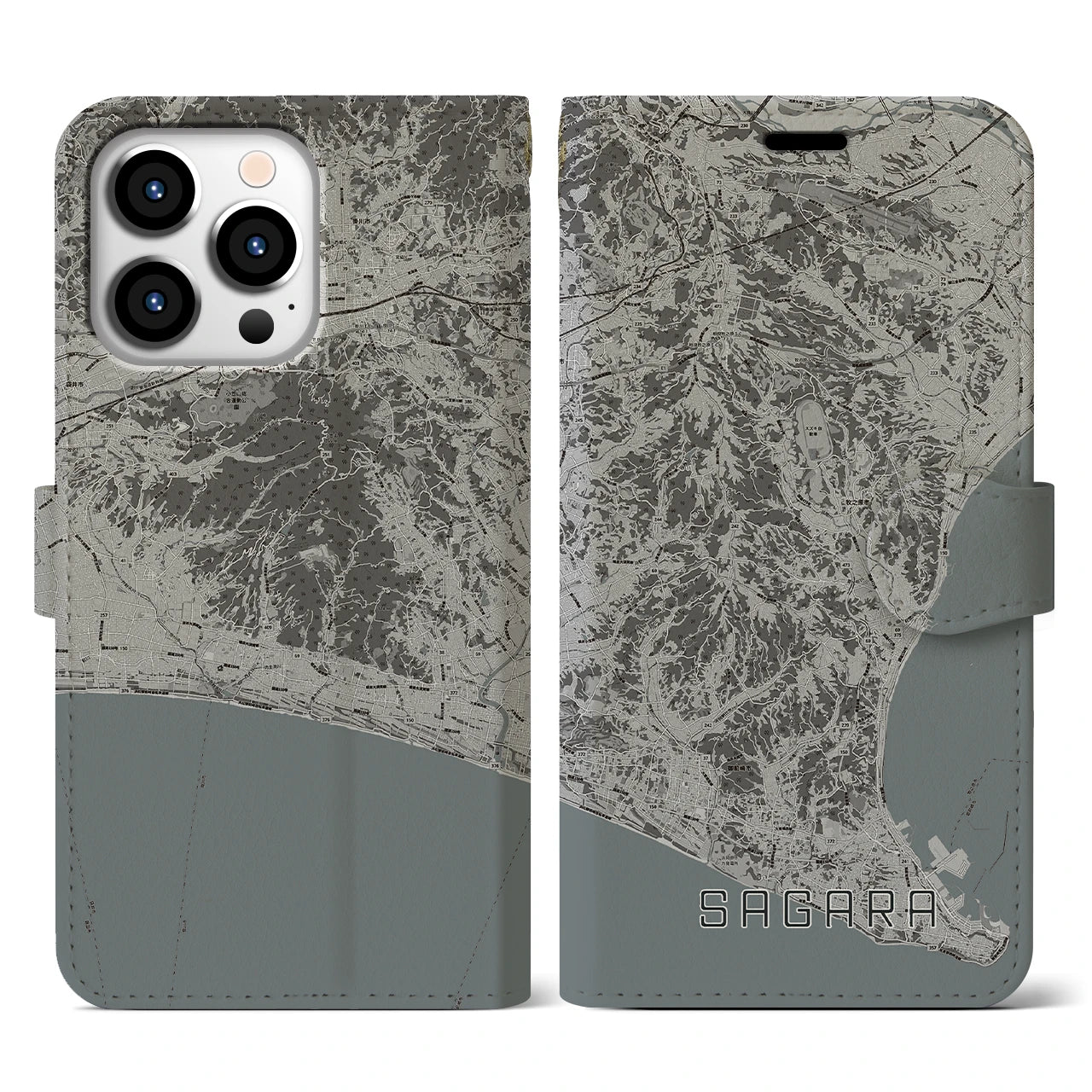 【相良(静岡県)】地図柄iPhoneケース(手帳タイプ)