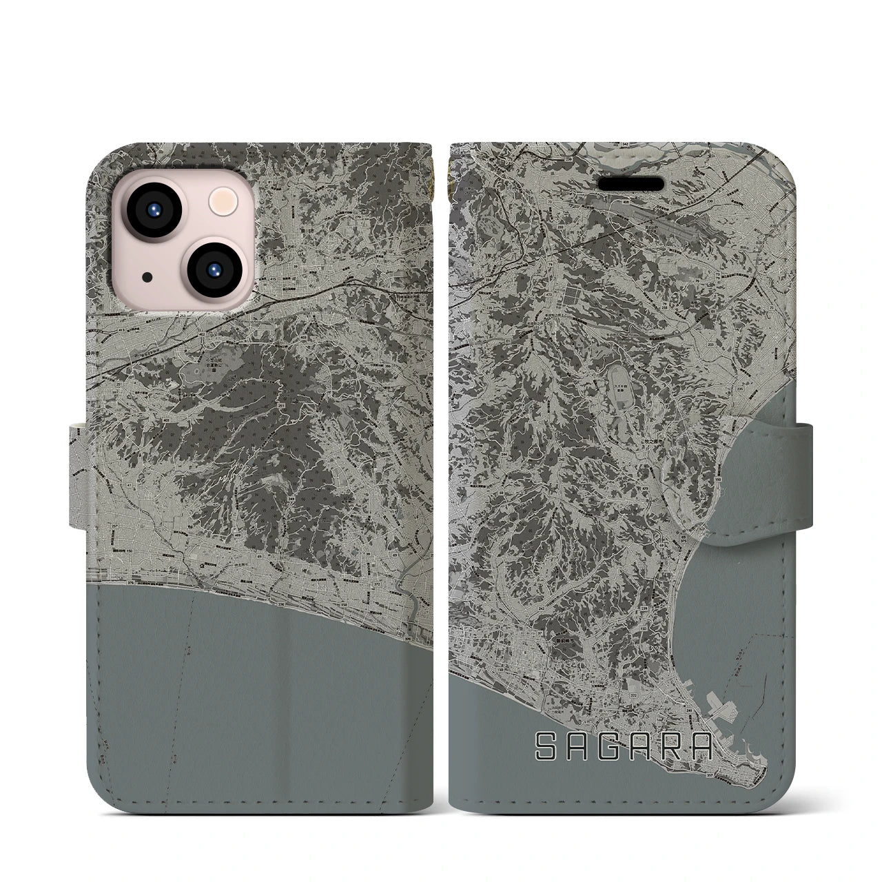 【相良(静岡県)】地図柄iPhoneケース(手帳タイプ)