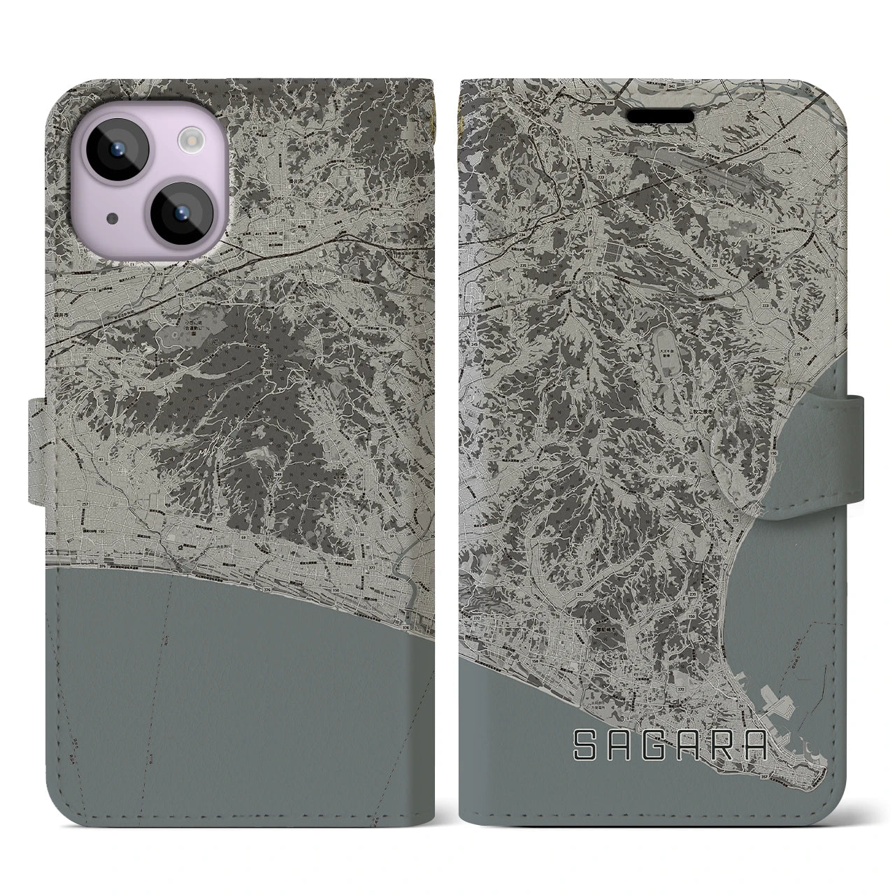 【相良(静岡県)】地図柄iPhoneケース(手帳タイプ)