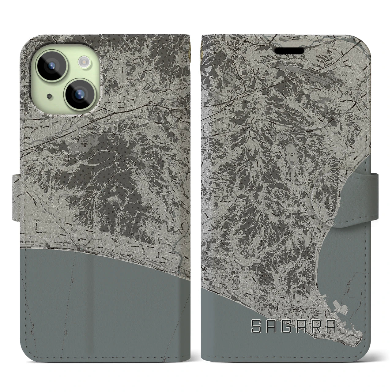 【相良(静岡県)】地図柄iPhoneケース(手帳タイプ)