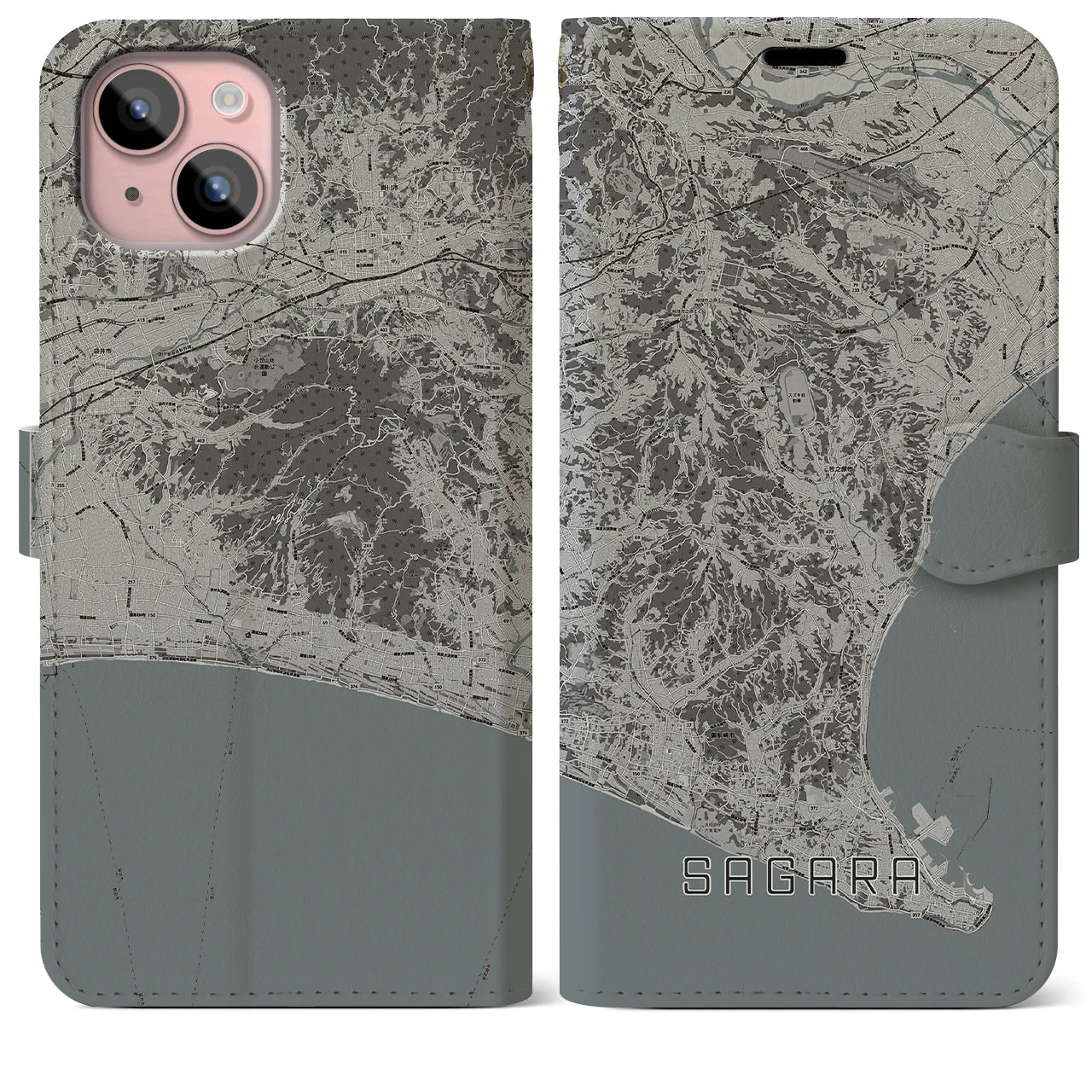 【相良(静岡県)】地図柄iPhoneケース(手帳タイプ)