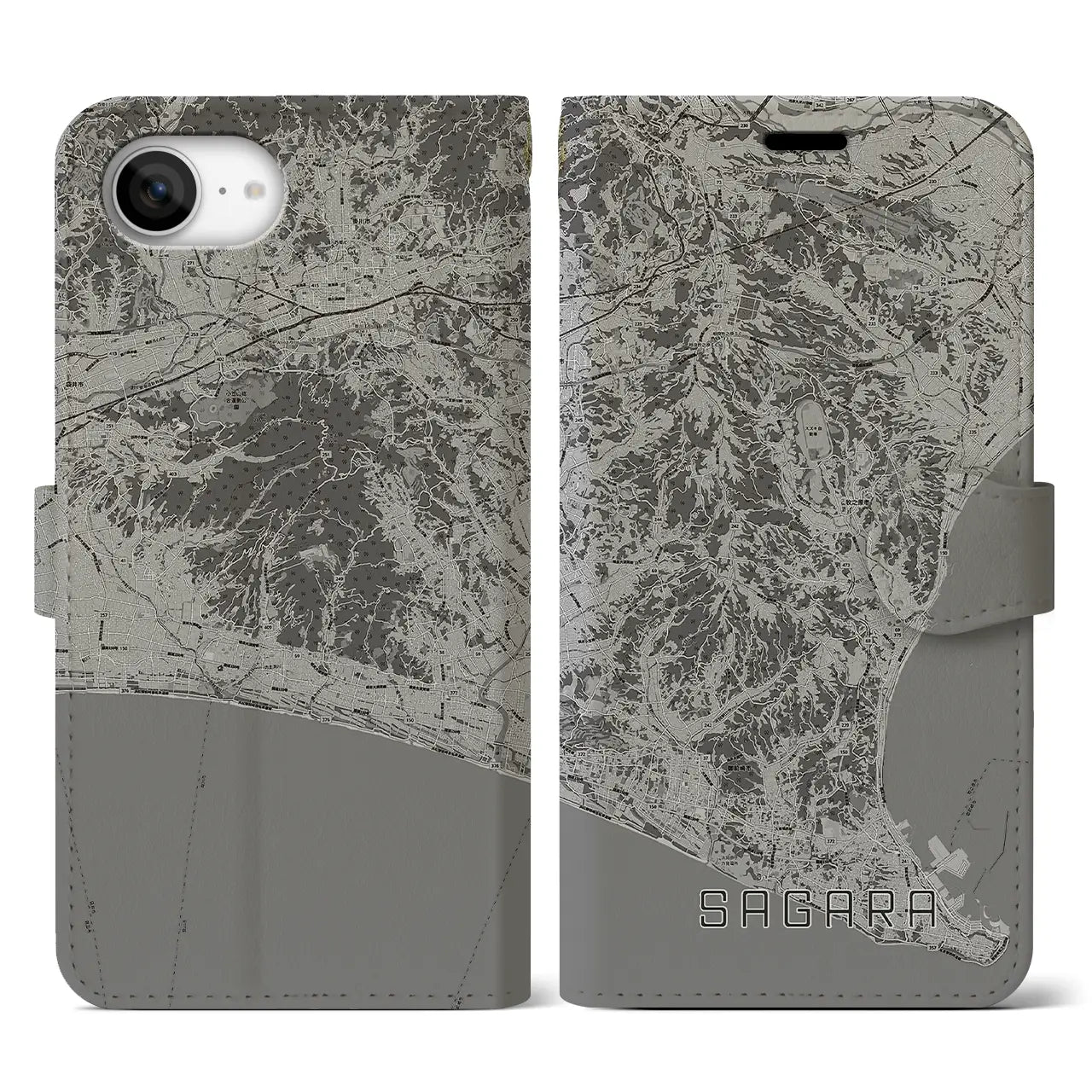 【相良(静岡県)】地図柄iPhoneケース(手帳タイプ)