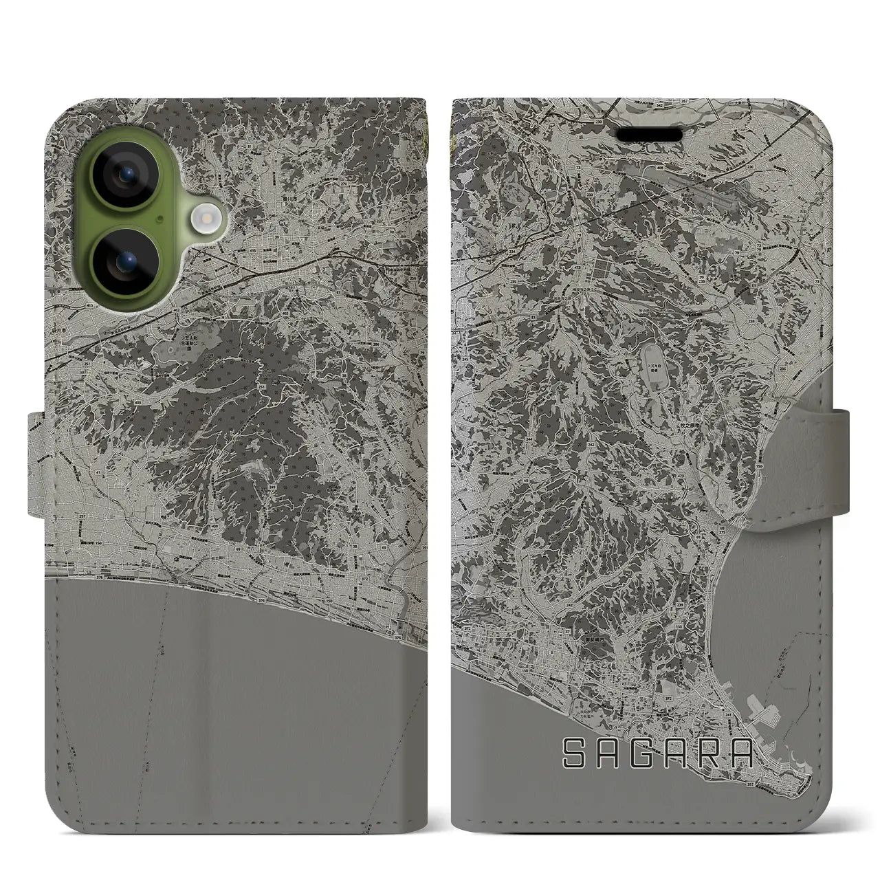 【相良(静岡県)】地図柄iPhoneケース(手帳タイプ)