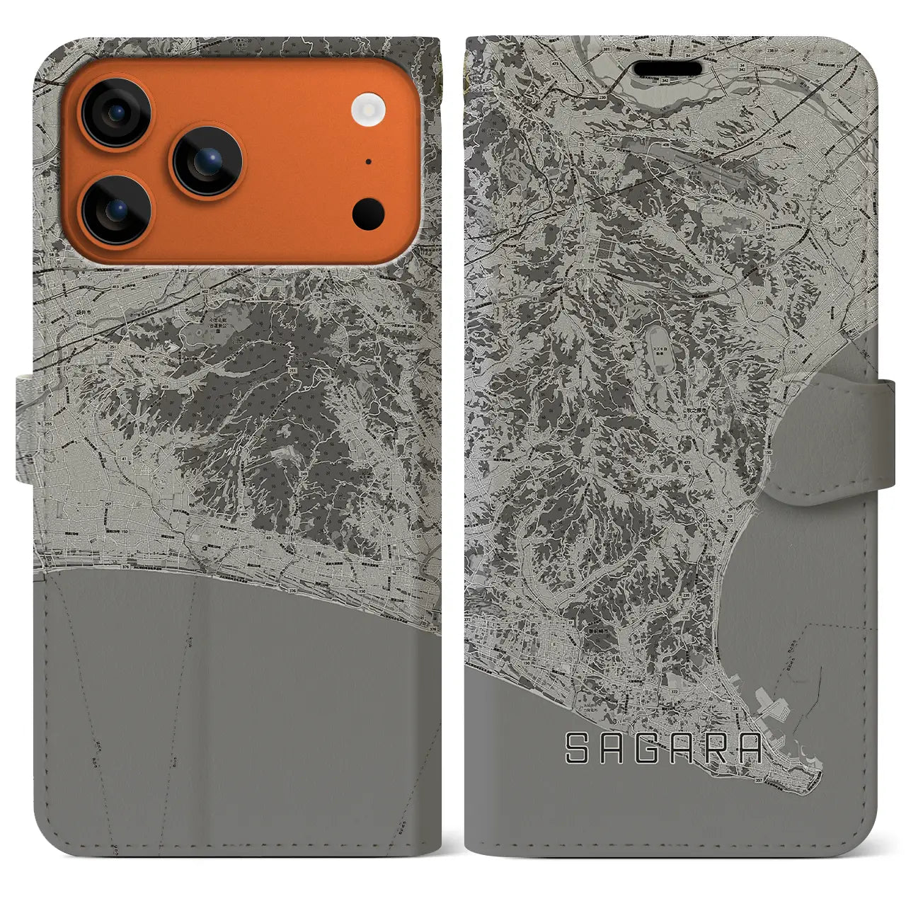 【相良(静岡県)】地図柄iPhoneケース(手帳タイプ)