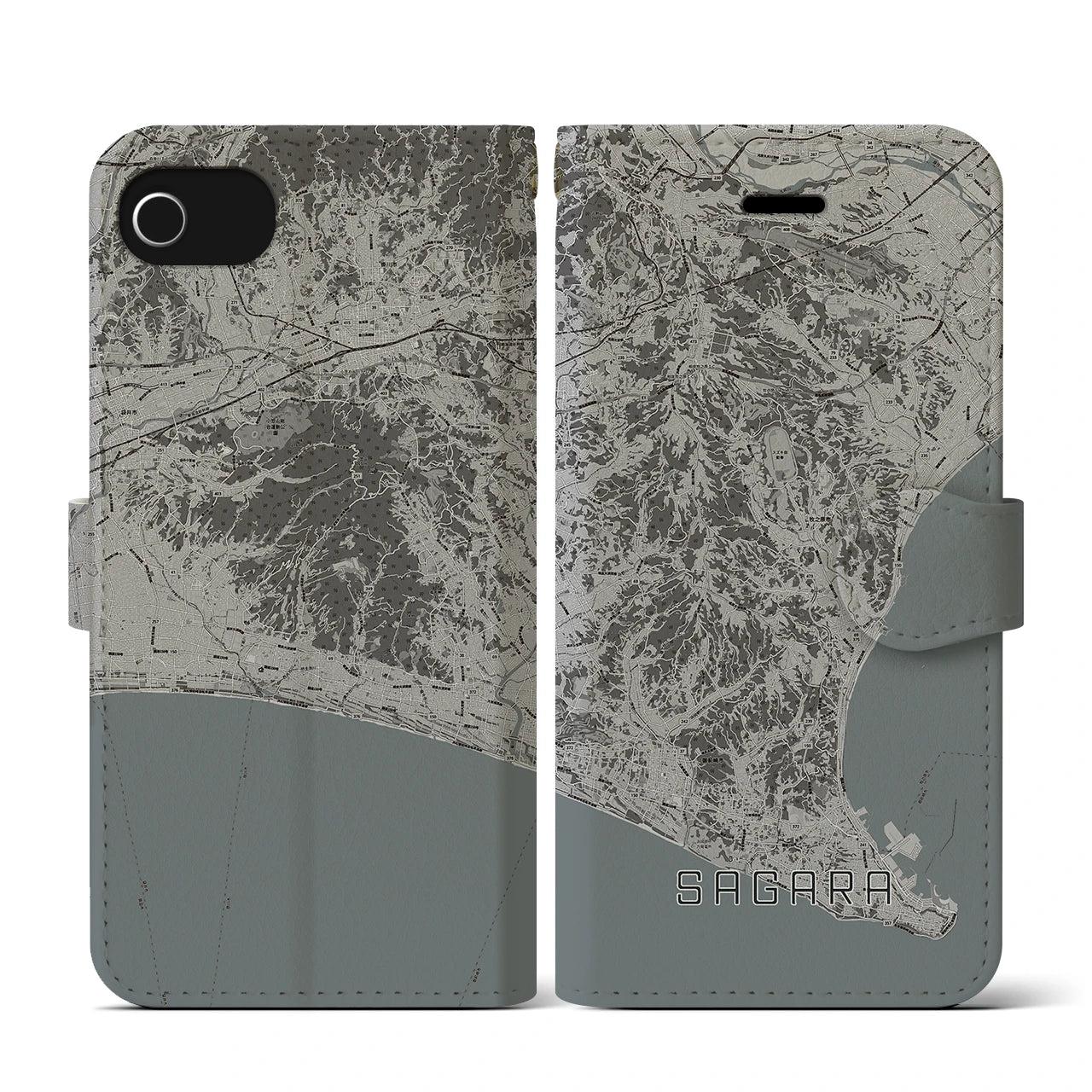 【相良(静岡県)】地図柄iPhoneケース(手帳タイプ)