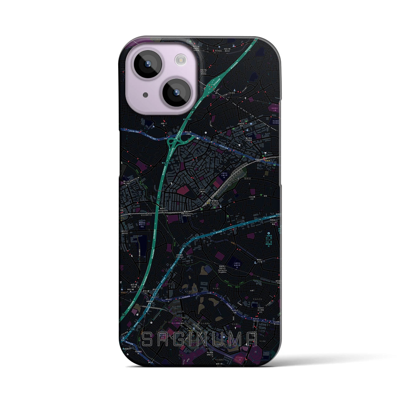【鷺沼(神奈川県)】地図柄iPhoneケース(バックカバータイプ)